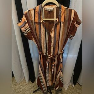 Striped button down dress